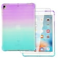 thumbnail image 1 of iPad 6th Gen Case with Tempered Glass Screen Protector, iPad 5th Gen Case, iPad Air 2 Case, Dteck Lightweight Ultra Thin Gradient Clear Case Slim Fit Soft TPU Protective Cover,Purple/Green, 1 of 4