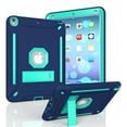 thumbnail image 1 of iPad 6th Generation Case with Screen Protector, iPad 5th Generation 2017 Case, Dteck Hybrid Shockproof Rugged Drop Protection Cover w/ Kickstand For iPad 9.7 inch A1893/A1954/A1822/A1823, Navy/Green, 1 of 7