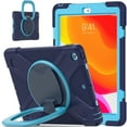 thumbnail image 1 of iPad 6th Generation Case/iPad 5th Generation Case/iPad 9.7-inch 2017 2018, Heavy Duty Rugged Shockproof Case with Stand /Hand Grip Holder for Apple iPad 9.7 inch 2017/2018 Model, Navyblue/Blue, 1 of 8
