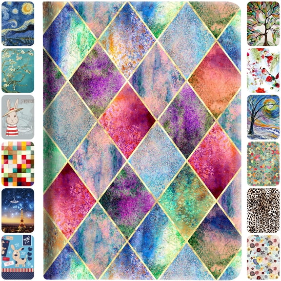 iPad 7.9 Inch Mini 3 Mini 2 Mini 1 [ Mini 3rd 2nd 1st ] Gen A1599 A1489 A1432 MH3F2LL/A MH3G2LL/A MH3E2LL/A Smart Auto Sleep Wake Slim Adjustable Viewing Angle Stand Printed Flip Cover - Diamond Grid