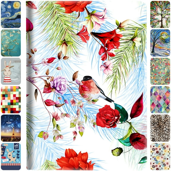 iPad 7.9 Inch Mini 3 Mini 2 Mini 1 [ Mini 3rd 2nd 1st ] Gen A1599 A1489 A1432 MH3F2LL/A MH3G2LL/A MH3E2LL/A Smart Auto Sleep Wake Slim Profile Viewing Angle Stand Printed Flip Cover - Birds & Flowers