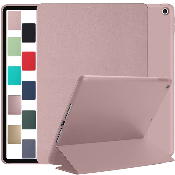 iPad 7.9 Inch Mini 3 2 1 Generation [iPad Mini 3rd 2nd 1st ] A1599 A1489 A1432 MGNV2LL/A MGYE2LL/A MGNR2LL/A ME276LL/A ME279LL/A ME277LL/A with Soft Silicone Back and Flip Stand Cover - Pink