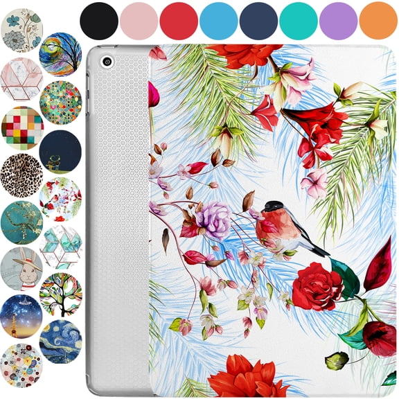 iPad 7.9 Inch Mini 4 Generation 2015 [ Mini 4th Gen ] A1538 A1550 Printed Lightweight Shock Absorbant Flexible TPU Protective Clear Case - Birds & Flowers
