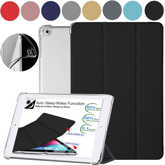 iPad 7.9 Inch Mini 5 4 3 2 1 Gen Mini 5th 4th 3rd 2nd 1st A2133 A2124 A2126 A2125 A1538 A1550 A1599 A1600 A1489 A1490 A1491 A1432 A1454 A1455 Smart Trifold Cover Bump up Corner - Black