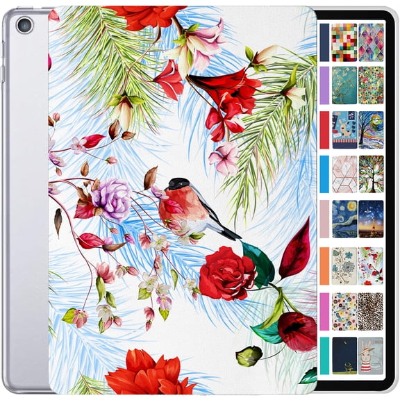 iPad 7.9 Inch Mini 5 Generation 2019 [ Mini 5th Gen ] A2133 A2124 A2126 A2125 MUQY2LL/A MUQW2LL/A MUQX2LL/A MUU62LL/A Printed Slim Hard Shell Protective Stand Cover - Birds & Flowers