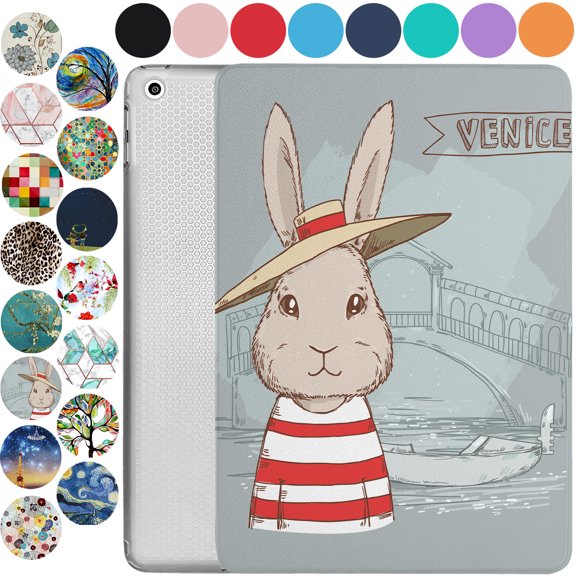 iPad 7.9 Inch Mini 5 Generation 2019 [ Mini 5th Gen ] A2133 A2124 A2126 A2125 Printed Lightweight Shock Absorbant Flexible TPU Protective Clear Case - Bunny Hat