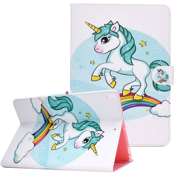 iPad 7th Generation 10.2" Case 2019, Allytech Slim Fit Smart Cover Kickstand Folio Flip Smart Cover Auto Sleep Wake Protection Shock-absorption TPU Case Cover for Apple iPad 10.2",Unicorn