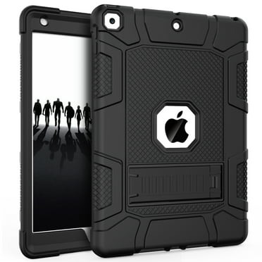 iPad 7th Generation Case, iPad 10.2 2019 Case, Hybrid Shockproof Rugged Drop Protection Cover Built with Kickstandfor iPad 10.2 inch 7th Generation A2197 / A2198 / A2200 2019 Release (Black)