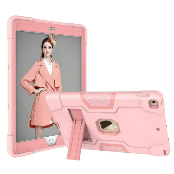 iPad 7th Generation Case Shockproof, iPad 10.2 Case with Stand, Allytech Dual Layer Full Protection Rugged Kickstand Armor Defender Impact Resistant Case Cover for Apple iPad 7th Gen,Rosegold