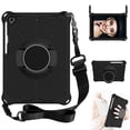 thumbnail image 1 of iPad 8th Gen Case 10.2", iPad 10.2 7th Gen Case, iPad Air 3rd Gen/iPad Pro 10.5" Case, Dteck Shockproof Heavy Duty Drop Protection Case Stand Rotating Hand Secure Grip Shoulder Strap,Black, 1 of 6