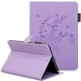 thumbnail image 1 of iPad 8th Gen Case 10.2", iPad 7th Generation Case Cover, Allytech Premium PU Leather Blossom Design Smart Cover Auto Sleep Wake Slim Lightweight Shockproof Folio Stand Case for Apple iPad 10.2",Purple, 1 of 7