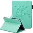 thumbnail image 1 of iPad 8th Gen Case 10.2", iPad 7th Generation Case Cover, Allytech Premium PU Leather Blossom Design Smart Cover Auto Sleep Wake Slim Lightweight Shockproof Folio Stand Case for Apple iPad 10.2",Green, 1 of 7