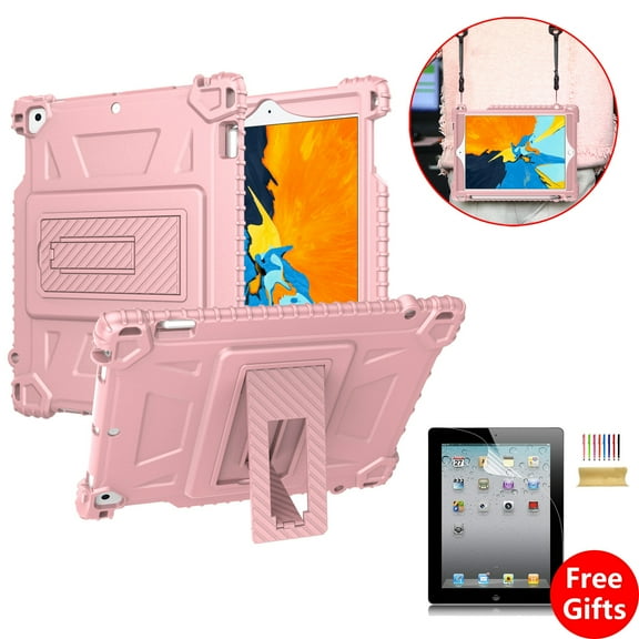 iPad 9.7 2017/2018 Case, iPad Pro 9.7 Case, iPad Air Case, Dteck Shockproof Heavy Duty Protective Cover Shell with Shoulder Strap & PET Screen Protector For iPad 9.7 inch Tablet (Not fit iPad 2 3 4)