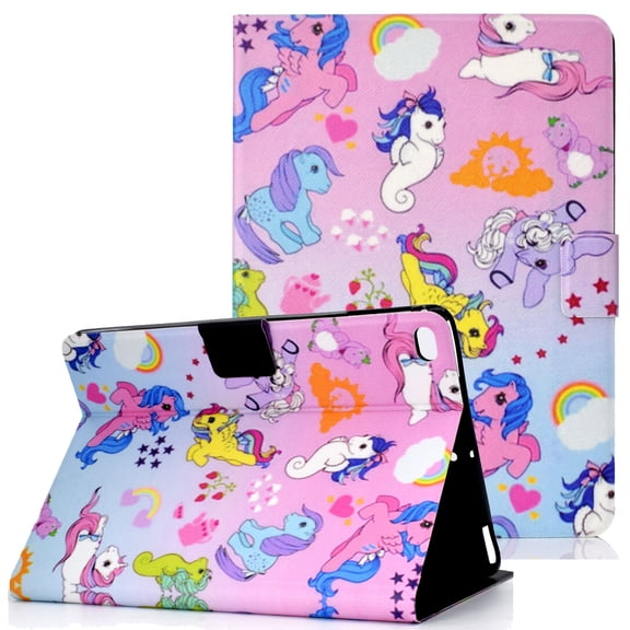 iPad 9.7 2018/ 2017 Case (6th 5th Generation), iPad Air 1 2 Case, Allytech Slim PU Leather Protective Folio Stand Smart Cover Shell Auto Sleep Wake Pencil Holder Wallet Girls Case, Unicorns
