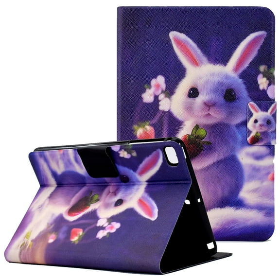 iPad 9.7" 2018/2017 Case for iPad Air 2/ Air 1, Allytech Smart Card Slots Holder Stand PU Leather Drop Proof Case for iPad 6th Gen 2018/ 5th Gen 2017/ Air 2nd 1st Gen, Strawberry Rabbit