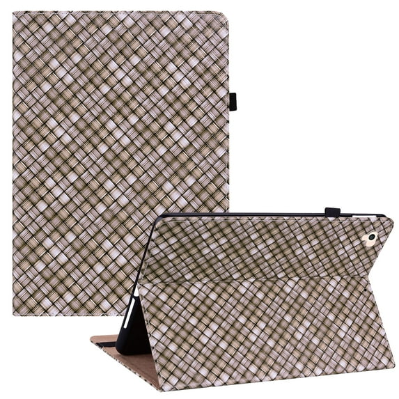 iPad 9.7 2018 2017 Case with Pen Holder, iPad Air 2/Air 1 Case for iPad Pro 9.7 2016, Allytech Card Slots Stand Folio PU Leather Auto Sleep Dropproof Protective Case for iPad 6/iPad 5 9.7", Brown