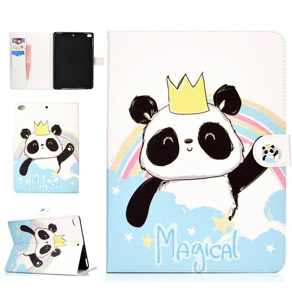 iPad 9.7" 2018 2017 Case, iPad Pro 9.7" Air 2 1 Case, Allytech Pretty Pattern Smart Book Style Folio Wallet Cover with Auto Wake Sleep for iPad 9.7" 2018 2017/ iPad Pro 9.7" Air 2 1, Panda King