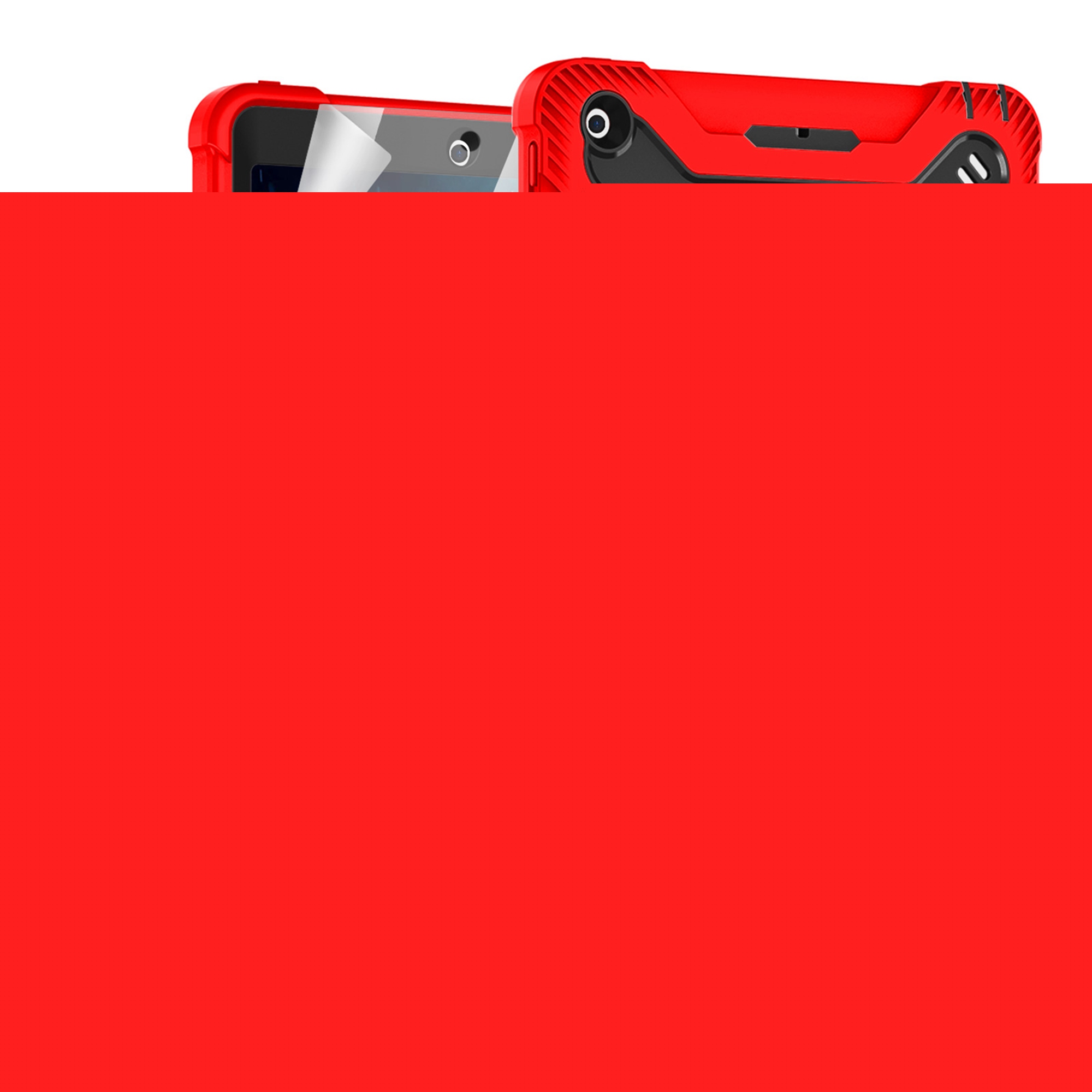 thumbnail image 1 of iPad 9.7 2018/2017 Case with Screen Protector Film, iPad 6th Generation Case, iPad 5th Generation Case, Dteck Heavy 3 IN 1 Rugged Shockproof Case Kickstand Protective Cover, Red, 1 of 8