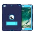 thumbnail image 1 of iPad 9.7 2018 / 2017 Case with Screen Protector Film, Allytech Heavy Duty Shockproof Kickstand Anti-scratch Full Protection Back Cover Case for Apple iPad 6th 5th Generation, Navyblue/Blue, 1 of 8