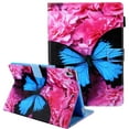 thumbnail image 1 of iPad 9.7 6th / 5th Generation Case, iPad Air 1 2 Case, Allytech Colorful Pattern Multi Angle Stand Auto Sleep Wake Folio Style Cards Pencil Holder Wallet Case Cover Full Protective, Blue Butterfly, 1 of 8