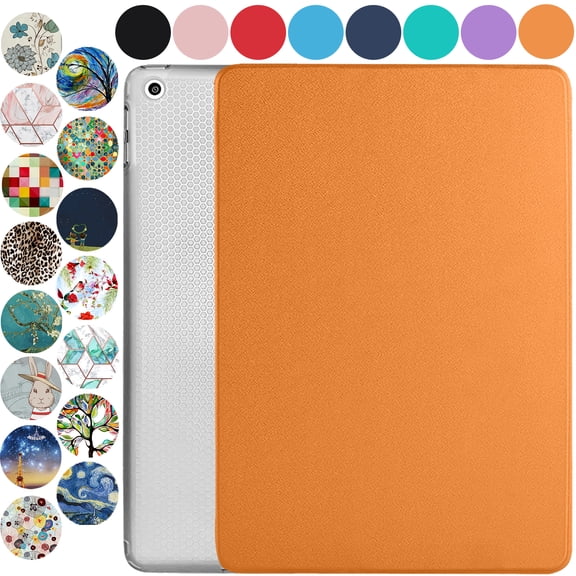 iPad 9.7 Air 1st 2ndiPad 5th 6th [iPad 6 5 Air 2 1 Gen] A1893 A1954 A1822 A1566 A1823 UltraSlim Lightweight Shock Absorbant Flexible TPU Protective Clear Case - Orange