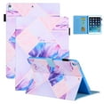 thumbnail image 1 of iPad 9.7 Case 2018/2017, iPad Air 1 2 Case 9.7", Allytech Folio Style Kickstand Magnetic Clasp Auto Sleep Wake Full Protection Shockproof Case Cover for Apple iPad 9.7" 6th 5th Gen, Purple Grid, 1 of 1
