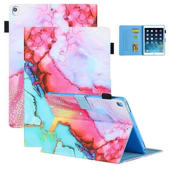 iPad 9.7 Case 2018/2017, iPad Air 1 2 Case 9.7", Allytech Folio Style Kickstand Magnetic Clasp Auto Sleep Wake Full Protection Shockproof Case Cover for Apple iPad 9.7" 6th 5th Gen, Colorful Painting