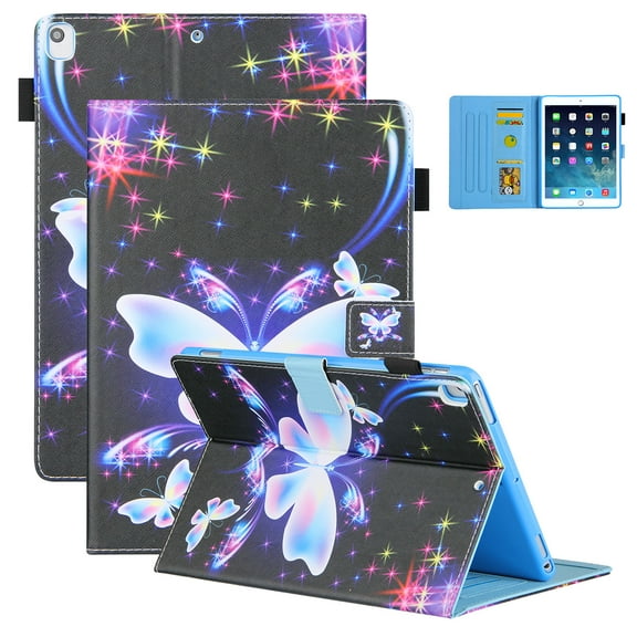 iPad 9.7 Case 2018/2017, iPad Air 1 2 Case 9.7", Allytech Folio Style Kickstand Magnetic Clasp Auto Sleep Wake Full Protection Shockproof Case Cover for Apple iPad 9.7" 6th 5th Gen, Butterfly