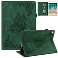 thumbnail image 1 of iPad 9.7 Case 2018/2017, iPad Air 1 2 Case, Allytech Butterfly Embossed Shock Absorption Kickstand Pencil Holder Auto Sleep Wake Slim Cover Case for Apple iPad 6th 5th Generation, Green, 1 of 6