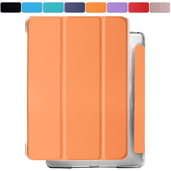 iPad 9.7 Inch 2013 Air 1 2014 Air 2 2017 5 2018 6 Gen [ 5th 6th Air 1st 2nd ] A1893 A1822 A1566 MD785LL/B MD788LL/B MD786LL/B MD789LL/B MD787LL/B Dual Angle Stand Honeycomb Clear Back Cover - Orange