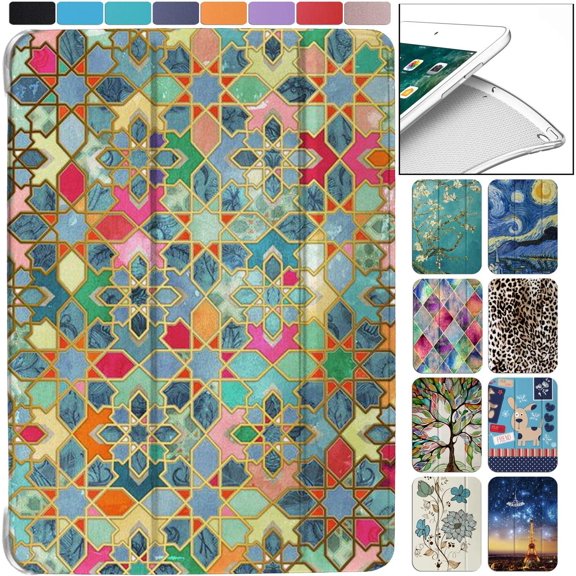 iPad 9.7 Inch 5th 6th Air 1st Air 2nd Gen [iPad 5 6 Air 1 Air 2 ] A1893 A1954 A1822 A1566 MD785LL/A MD788LL/A MD786LL/A MD789LL/A MD787LL/A MD790LL/A Printed Sleek Design Flip Case - Damask