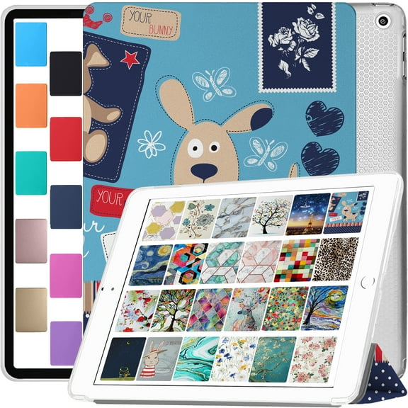 iPad 9.7 Inch Pro 9.7 2016 [ PRO 9.7 2016 ] A1673 A1674 MLMP2LL/A MM172LL/A MLMN2LL/A MLMW2LL/A MLMX2LL/A Shockproof Printed Cover with Clear Transparent Back Shell - Puppy Friend