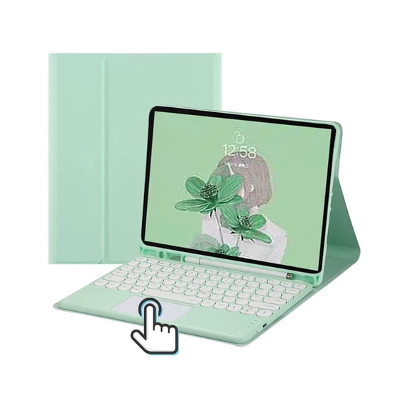 iPad 9.7 Keyboard Case for iPad 2018 (6th Gen) - iPad 2017 (5th Gen) - iPad Pro 9.7 - iPad Air 2&1-Touchpad Detachable Keyboard with Pencil Holder -Slim Leather Folio Smart Cover