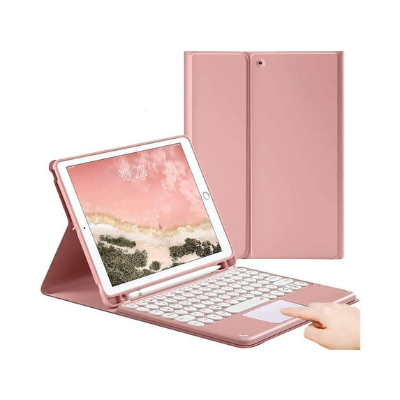iPad 9.7 Keyboard Case for iPad 2018 (6th Gen) - iPad 2017 (5th Gen) - iPad Pro 9.7 - iPad Air 2&1-Touchpad Detachable Keyboard with Pencil Holder -Slim Leather Folio Smart Cover
