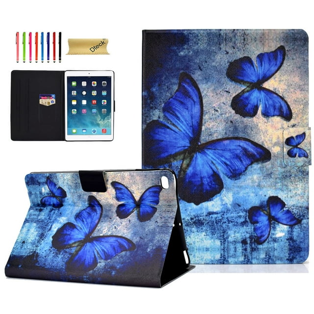 iPad 9.7 inch 2018 2017 Case/iPad Air Case/iPad Air 2 Case/iPad Pro 9.7 Case, Dteck PU Leather Folio Smart Cover with Auto Sleep Wake Stand Wallet Case For iPad 9.7" (Not fit iPad 2 3 4),Butterfly