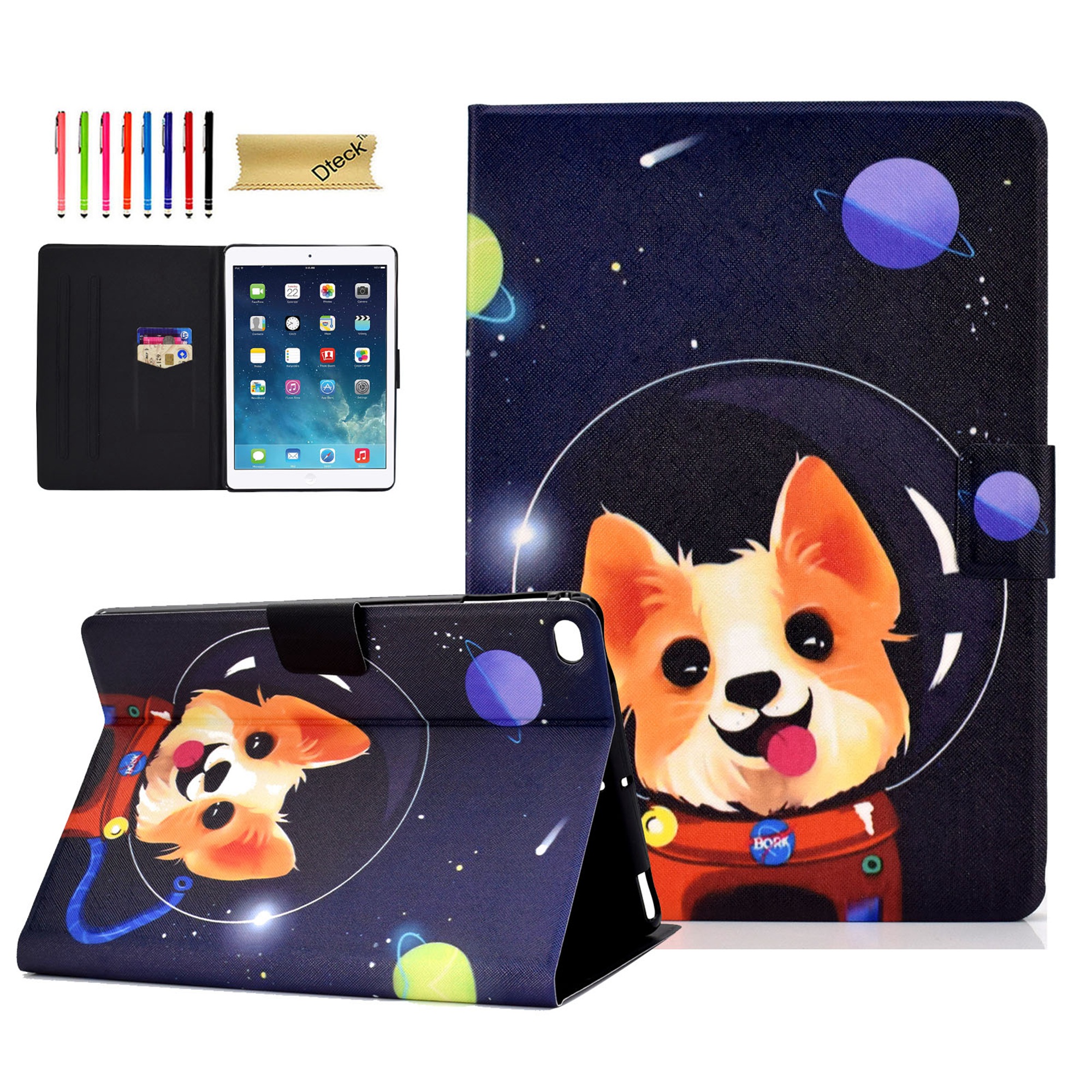 iPad 9.7 inch 2018 2017 Case/iPad Air Case/iPad Air 2 Case/iPad Pro 9.7 Case, Dteck PU Leather Folio Smart Cover with Auto Sleep Wake Stand Wallet Case For Apple iPad 9.7" (Not fit iPad 2 3 4),Dog - image 1 of 1