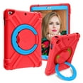 thumbnail image 1 of iPad 9.7 inch 5th/6th Gen 2017/2018 Case with Screen Protector, iPad Air 1 & 2 Case, iPad Pro 9.7 Case, Dteck Shockproof Heavy Duty Protective Cover Built-in 360 Rotating Kickstand, Red/Blue, 1 of 11