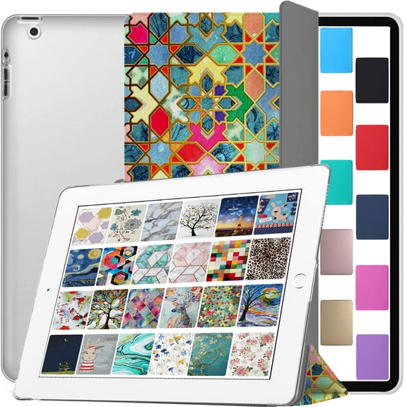 iPad 9.7 inch Old Model 4th 3rd 2nd Gen Printed Case A1458 MD510LL/A A1416 MC705LL/A MD328LL/A MD333LL/A A1395 MC769LL/A MC954LL/A MC960LL/A MC979LL/A A1459 MD514LL/A MD512LL/A MD515LL/A - Damask