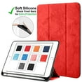 thumbnail image 1 of iPad 9th 2021 8th 2020 7th 2019 Gen [iPad 9 iPad 8 iPad 7 ] 10.2 Inch A2602 A2270 A2197 MK663LL/A MK673LL/A MYN62LL/A MW6Y2LL/A Protective Durable TPU Silicone Back Case Pencil Holder - Denium Red, 1 of 6
