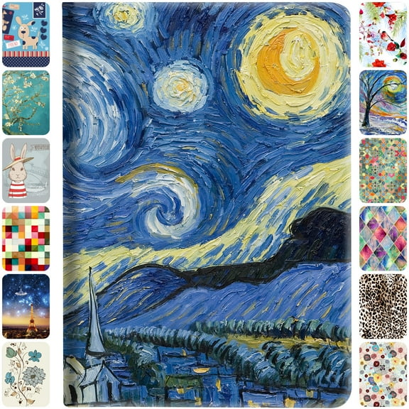 iPad 9th 2021 8th 2020 7th 2019 Gen [iPad 9 iPad 8 iPad 7 ] 10.2 Inch A2602 A2270 A2197 MK663LL/A MK673LL/A MYN62LL/A MW6Y2LL/A Smart Slim Profile Viewing Angle Stand Printed Flip Cover - Starry Night