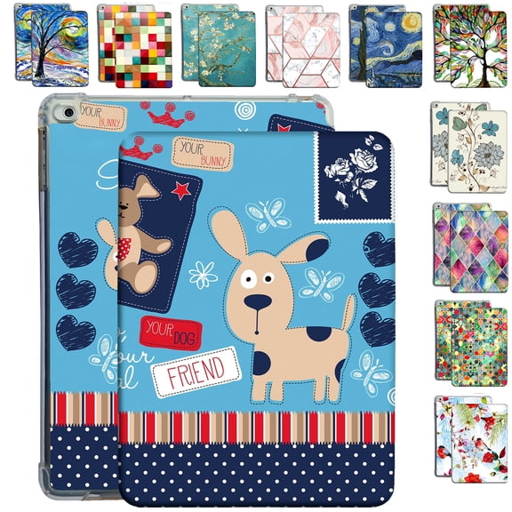 iPad 9th 2021 8th 2020 7th 2019 Gen [iPad 9 iPad 8 iPad 7 ] 10.2 Inch A2602 A2270 A2197 MK663LL/A MK673LL/A MYN62LL/A MW6Y2LL/A TPU Ultra Slim Printed Flip Case with Corner Protection - Puppy Friend