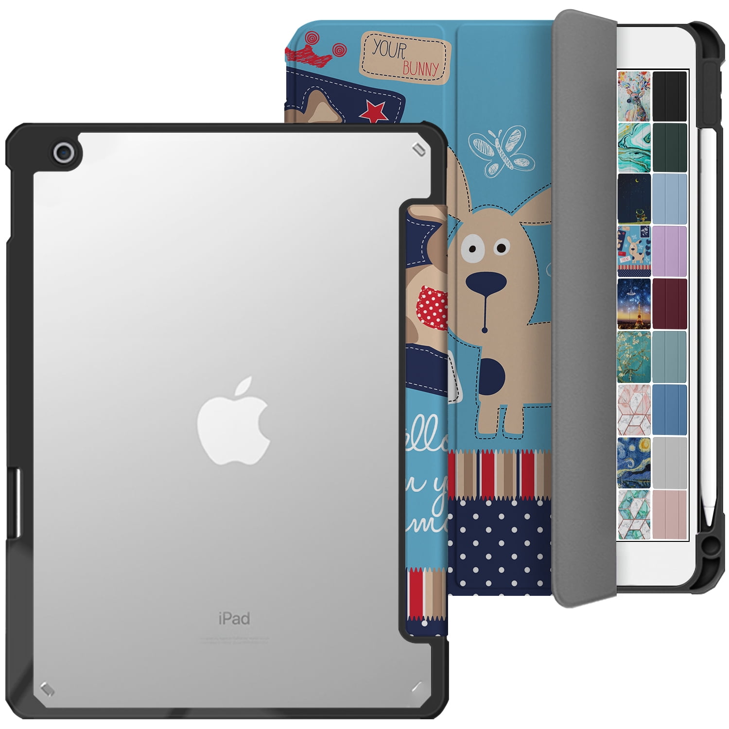 DuraSafe Case For IPad 10.2" 9th/8th/7th Gen - Full Body Shockproof Cover With Stand & Strap, Sky Blue