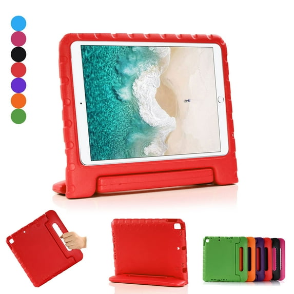 iPad 9th 8th 7th Gen Case for Kids, Allytech Soft EVA Shockproof Lightweight Convertible Handle Stand Chilren Proof Kiddie Todder Friend Cover Case for Apple iPad 10.2" 2021 2020 2019, Red