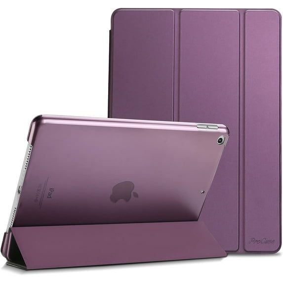 for iPad 9th/ 8th/ 7th Generation Case 10.2 Inch (2021/2020/2019 Release), 10.2 iPad Case 9th/ 8th/ 7th Gen Cover, Slim Smart Cover with Translucent Hard Shell Back -Purple