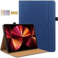 thumbnail image 1 of For iPad 9th 8th 7th Generation Case 10.2", iPad Air 3rd Gen Case 10.5", iPad Pro 10.5" Case, Auto Sleep Wake Kickstand Elastic Band Pencil Holder Front Pocket Business Case, Darkblue, 1 of 7