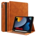 thumbnail image 1 of iPad 9th/8th/7th Generation Case 2021/2020/2019 iPad 10.2 Inch Case with Pencil Holder and Pocket, Auto Sleep/Wake, Multiple Viewing Angles (Brown), 1 of 7