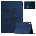 thumbnail image 1 of for iPad 9th/ 8th/ 7th Generation Case (2021/2020/2019), iPad 10.2 inch Released,PU Leather Embossed Coconut Tree Slim Case with Pencil Holder Card Slot Protective Smart Cover,Blue, 1 of 6