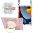 thumbnail image 1 of For iPad 9th 8th 7th Generation Case, Soft Silicone Drop Protection Rotating Kickstand with Shoulder Strap Pencil Holder Kids Friendly Lightweight Case for iPad 10.2" 2021/2020/2019, Purple, 1 of 6