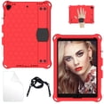 thumbnail image 1 of iPad 9th 8th 7th Generation Cases with Screen Protector, iPad 10.2" 2021 2002 2019 Case, Allytech Heavy Duty Shockproof Protective Covers with Stand /Hand Strap/ Should Belt /Pencil Holder,Red, 1 of 7