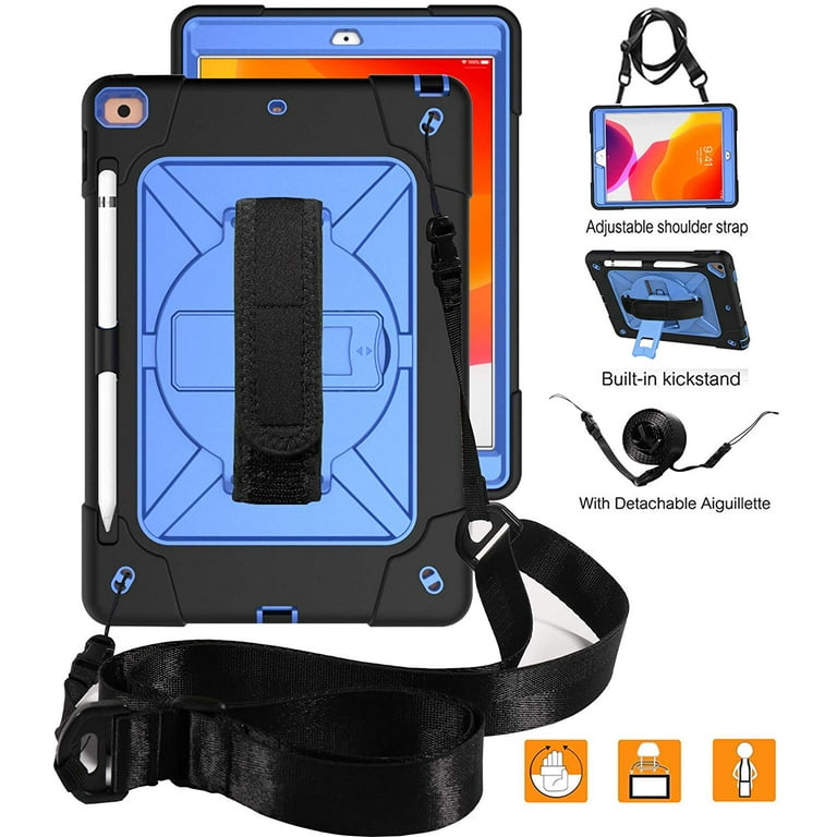 Waterproof iPad 10.2 Case, Waterproof iPad 9th /8th/7th Generation Case  Built-in Screen Protector, Full Body Shockproof Protection Case with Strap  for